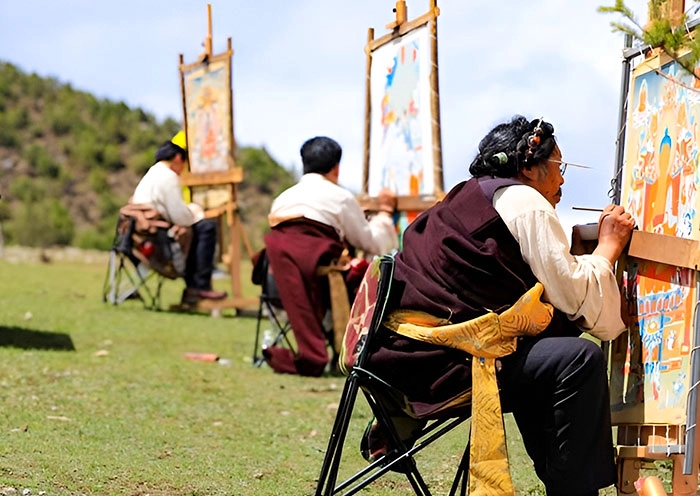 嘎玛沟-绘制唐卡