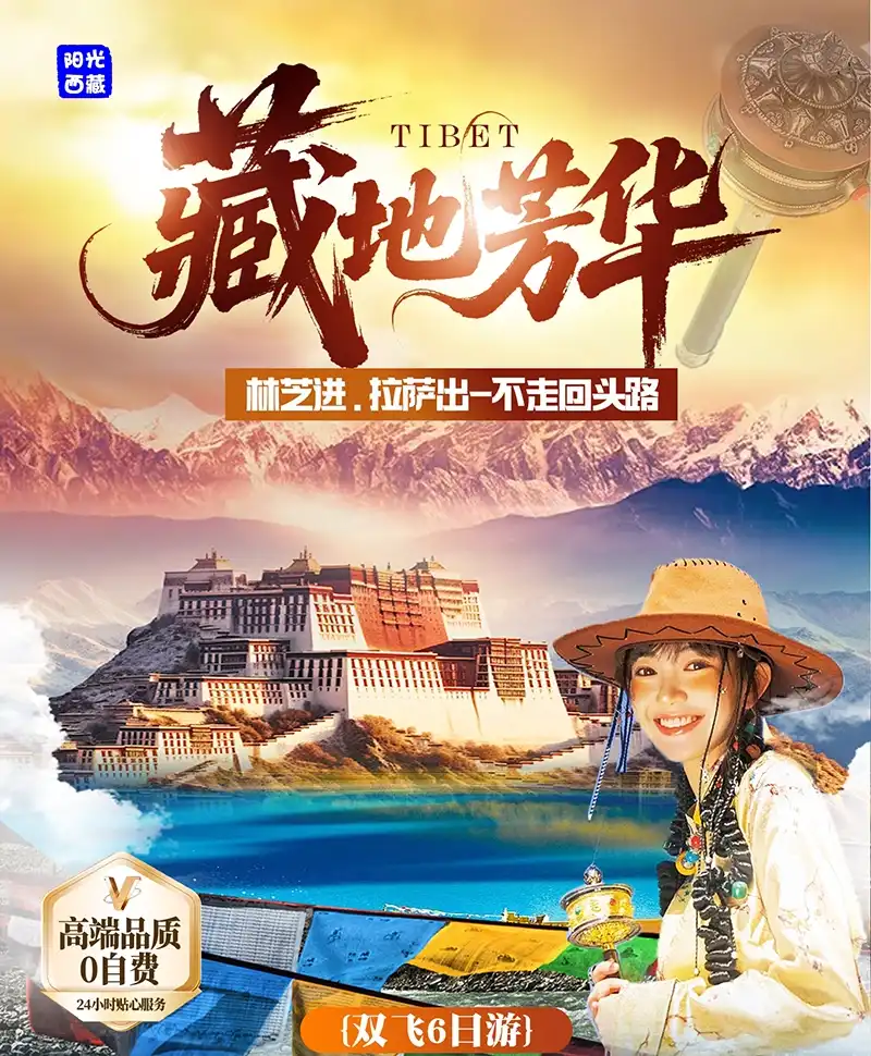 藏地芳华双飞6日游｜林芝桃花沟·雅鲁藏布大峡谷·布达拉宫深度体验